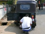Ulrich Jessop with rickshaw