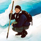 Lyn's daughter Linda in one of the Glacier's many ice-caves