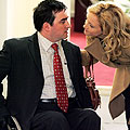 Scene from BBC's New Street Law, showing an able-bodied woman about to embrace a wheelchair user