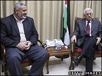 Ismail Haniya and Mahmoud Abbas