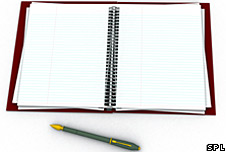 A blank notebook