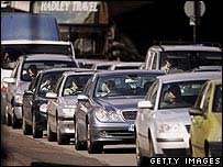 Cars on a road