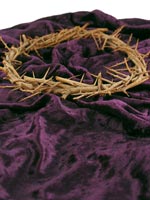 Crown of thorns and purple robe