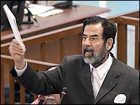 Saddam Hüseyin mahkemede
