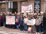 Campaigners protest outside Satchmo's