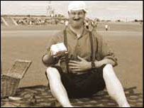 Man on beach.