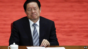 中共政治局常委、政法委書記周永康(資料照片,04/05/2012)