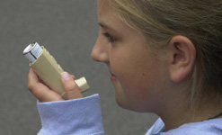 Girl with inhaler