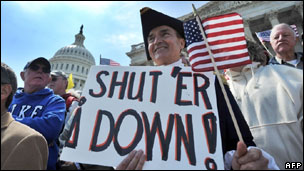 Protesters by the US Capitol