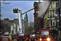 The fire-brigade at the scene on the day the bookshop where Colin had worked was destroyed by fire. Taken by Brendan Murphy 