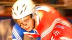 Joanna Rowsell leads the Great Britain team pursuit. Copyright: www.britishcycling.co.uk