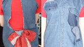Long denim waistcoat...