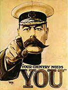 Lord Kitchener, depicted in the famous recruitment poster '
