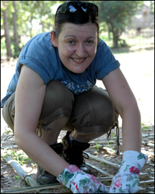 Lisa starting work on a house in Cambodia