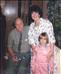 Liz and her daughter with Roald Dahl - 1988