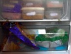 Meat stored in refrigerator