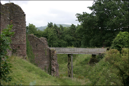 The moat and entrance of Grosmont castle