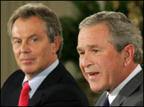 Blair e Bush se reuniram em Washington