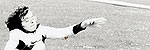 Susie Meekin throwing the javelin
