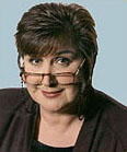 Portrait style photograph showing Jenni Murray