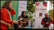 The Forum presenter Bridget Kendall (left) with the panel at the Jaipur Literature Festival in India