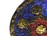 A copper-alloy enamelled disc brooch