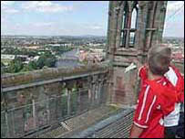 The view from Worcester Cathedral Tower
