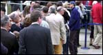 British queue for bus