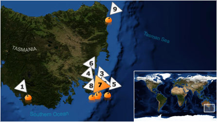 Location map: 7. Wreck of the Nord, Southern Ocean