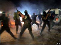 Militantes do Hamas durante treinamento em Gaza