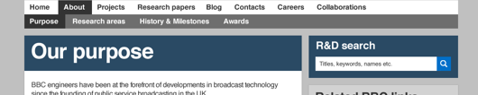 Candidate design for the new R&D website