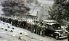 More than 5,000 miners lined the route as the hearses travelled to the cemetery.