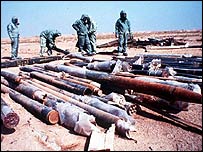 Mísseis contendo gás sarin encontrados durante a Guerra do Golfo