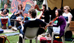 A musical gathering in The Hub.