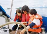 Thompson family on board Myfanwy