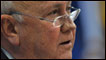 Frederik de Klerk, the last white president of apartheid South Africa from 1989 to 1994, holds a conference commemorating the 20th anniversary of his historic address to parliament announcing the release of Nelson Mandela on February 2, 2010 in Cape Town.