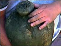 Unearthed 'olive jar', Buenos Aires, Argentina, 30 December 2008