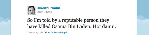screengrab of tweet