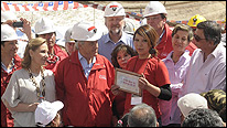 El presidente de Chile, Sebastián Piñera, en un acto cerca de la mina de Copiapó