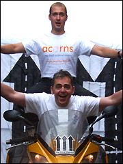 Alex and Ben on their bike