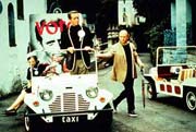 Patrick McGoohan as No. 6 in The Prisoner, filmed at Portmeirion.