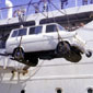 The minibus being shipped from Brindisi (Italy) to Greece on the way to Cyprus