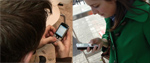 Two people texting