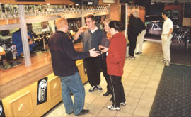 Students drinking in the Student Union.
