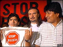 Maradona e Evo Morales