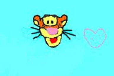 drawing of Tigger from Winnie the Pooh by Kiki when she was in year 7