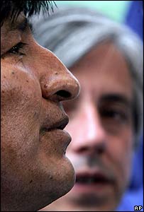 O presidente eleito da Bolívia, Evo Morales