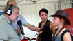 Roy chats to two young farmers from Finland