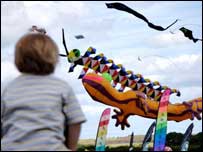 Child enjoying kites at Sunderland Kite Festival