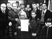 Lizzie Christian and supporters